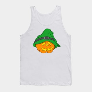 Slouchy Hat Halloween Pumpkin Green Version Tank Top